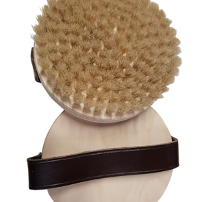 Matériel d'affinage - Brosse ronde à frotter les fromages (monture bois)